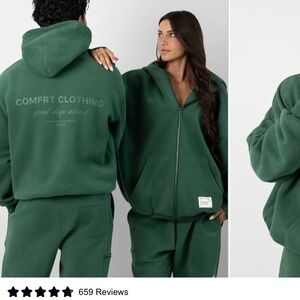Comfrt Zip Hoodie & Sweatpants - Hunter Green